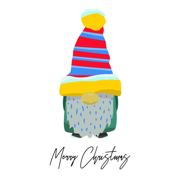 圣诞快乐，可爱的侏儒圣诞老人。北欧民间传说的插图斯堪的纳维亚地精。卡通人物。图片下载