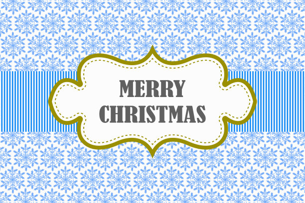 圣诞快乐贺卡。雪花背景，条纹和框架与文本。矢量设计。图片下载