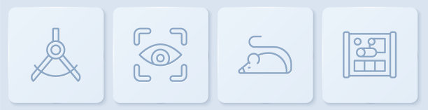 设定圆规画线实验鼠眼图片下载