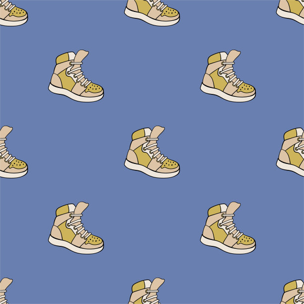 运动鞋矢量无缝模式。可爱重复背景纺织品，设计，面料，封面等。图片下载