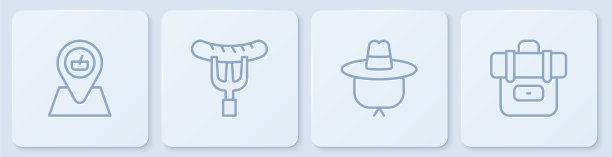 集行野餐地点露营帽香肠图片下载