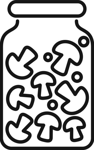 腌蘑菇图标勾勒食物泡菜图片下载