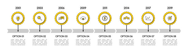 业务信息图模板与8个步骤。向量图片下载