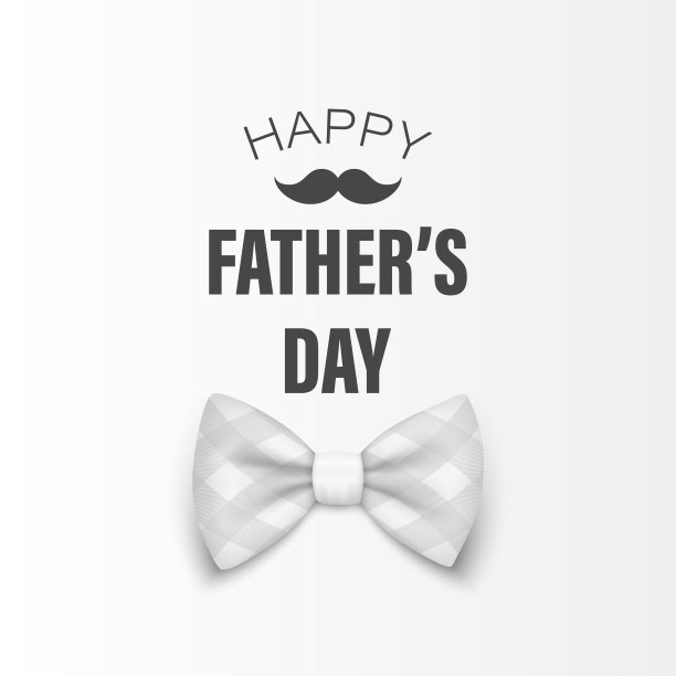 矢量蝴蝶结为父亲节的设计。三维现实丝绸白色格子蝴蝶结。光滑的领结，领带绅士。父亲节假期概念。贺卡，邀请，海报的设计模板图片下载