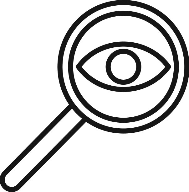 放大镜图标轮廓眼睛测试图片下载