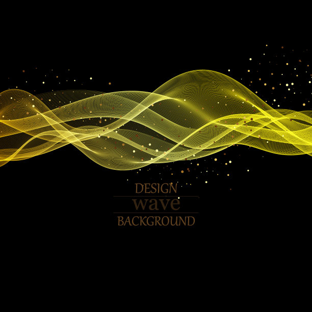 抽象的闪亮色彩金色波豪华背景图片下载