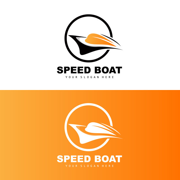 快艇标志，快速货船矢量，帆船，船舶制造公司设计，水路航运，海上车辆，运输图片下载