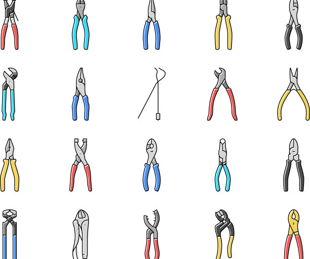 钳子设备工具维修工作图标设置图片下载