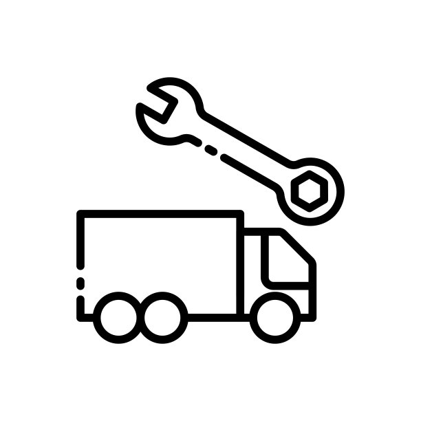 小货车撞上了一个凹凸线图标。路牌、酒驾、驾驶证、不应付驾驶、道路不平、地形不平、未铺装。道路交通概念。白色背景上的矢量线图标图片下载