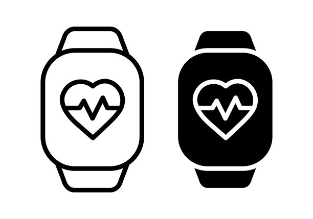 用于监视健康线图标的腕表。时间，测量，时钟，计划，时间表，运动，智能手表，闹钟，定时器，天文钟。时间管理的概念。白色背景上的矢量线图标图片下载