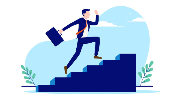 商人跑上楼图片下载