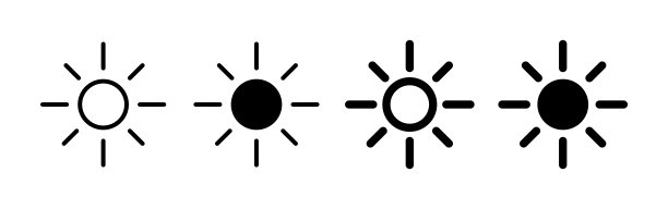 矢量昼夜开关。手机应用界面设计理念。暗模式开关图标。日夜模式小工具应用程序。光明和黑暗的图标。白色背景上的矢量线图标图片下载