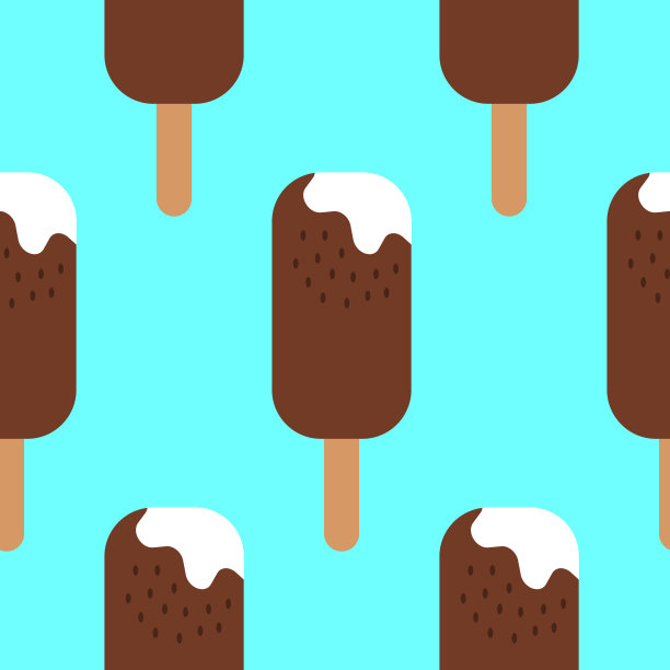 无缝模式的雪糕巧克力冰棍棍。设计面料，包装纸，封面，纺织品图片下载