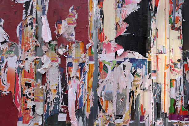 从墙上撕下来的纸片，用作广告牌图片下载