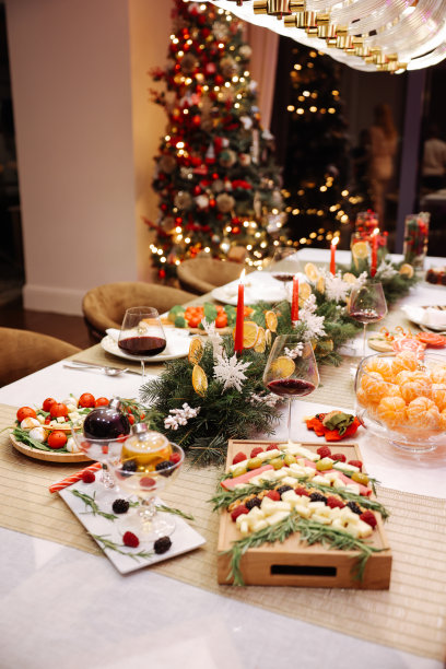 圣诞假日餐桌图片下载