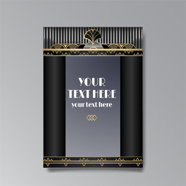 金黑色A4页模板图片下载