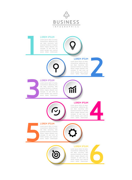 循环连接步骤信息图表模板图片下载