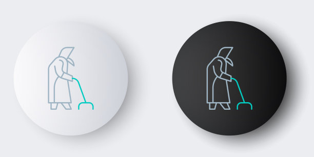 线祖母图标隔离在灰色背景上图片下载