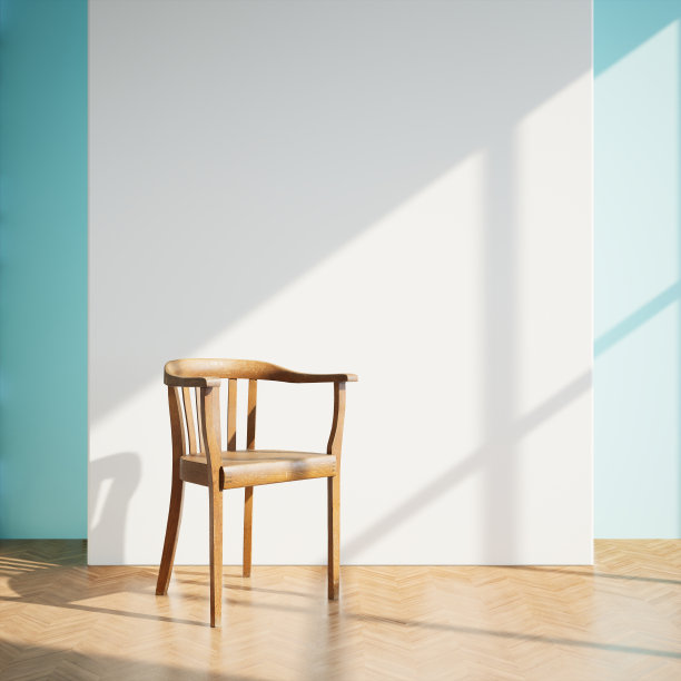 白色房间内部的椅子3D渲染图片下载