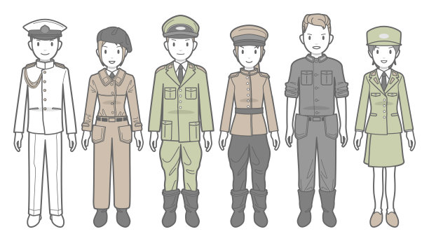 军服，军服矢量插图图片下载