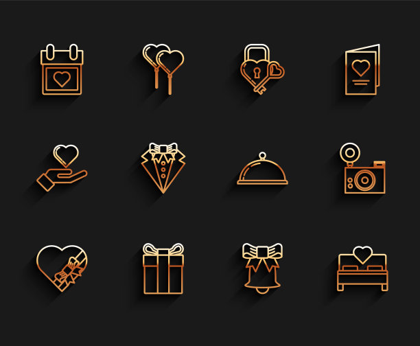 心形盒子和蝴蝶结礼物图片下载