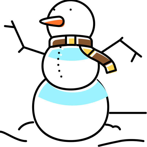 雪人冬季彩色图标图片下载
