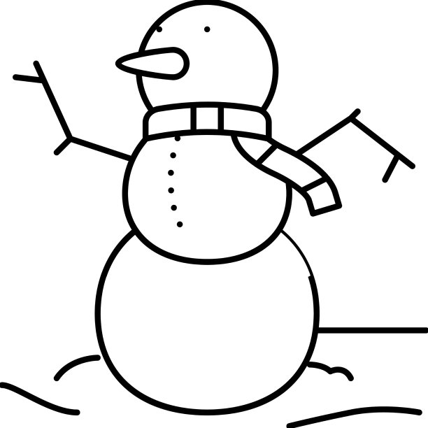 降雪冬季线图标图片下载