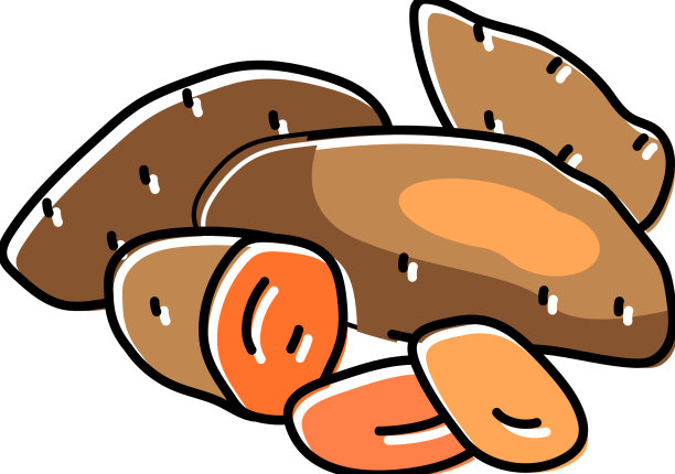 成熟的切土豆颜色甜图标图片下载