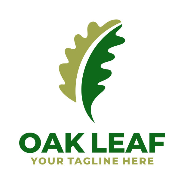 橡树叶标志设计矢量图片下载