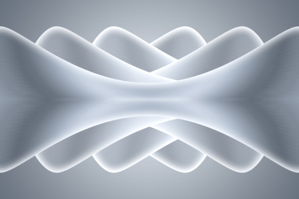 曲面对称抽象建筑或起伏山脉的3D渲染图片下载