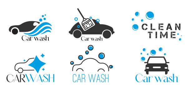 设置洗车。洗车图标。矢量图图片下载