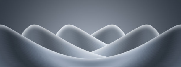 三维渲染弯曲抽象建筑或起伏的山脉图片下载