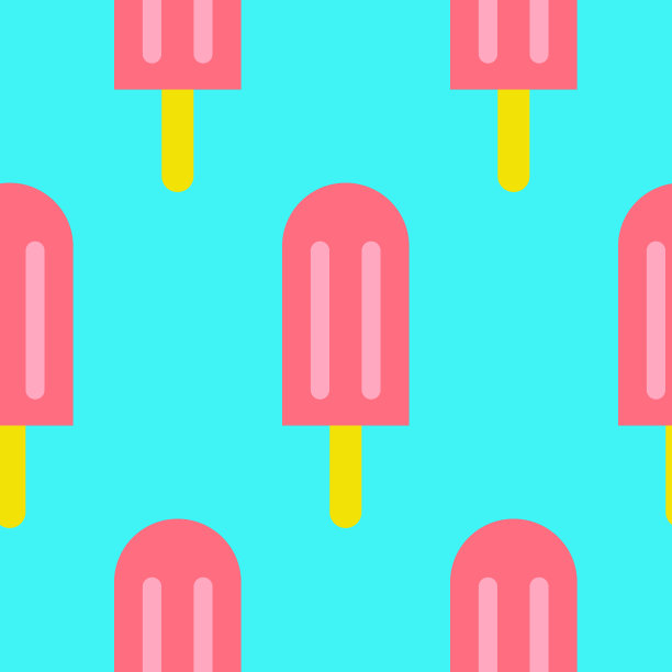 无缝图案的棒状雪糕，浆果冰沙。设计面料，包装纸，壁纸，纺织品图片下载