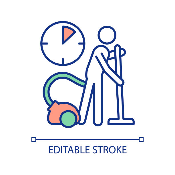 时间管理房屋清洁RGB彩色图标图片下载