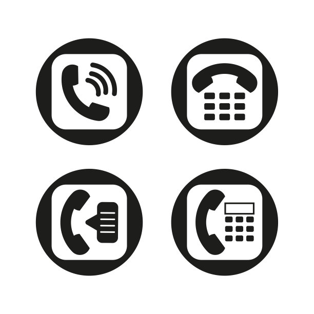 黑色手柄按钮。电话的信号。调用的象征。矢量插图。股票的形象。图片下载