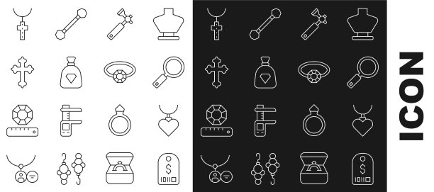 设定线价格标签与美元项链心脏图片下载