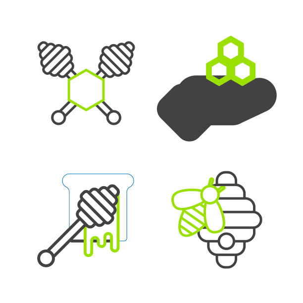 设置线蜂箱蜜蜂蜂蜜勺棒图片下载