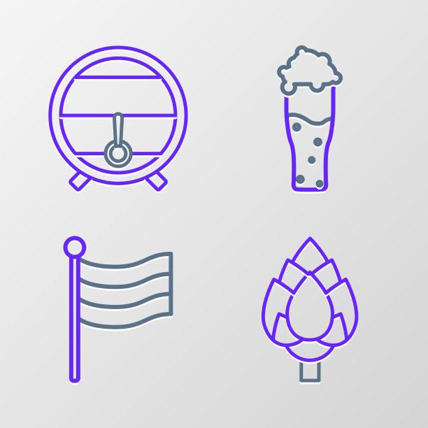 集行啤酒花德国国旗一杯啤酒图片下载