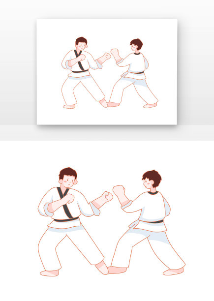 双人儿童跆拳道图片下载