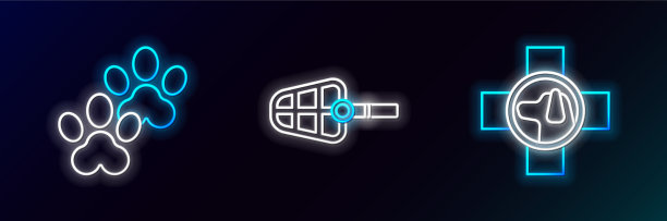 设行兽医院标志爪印和图片下载