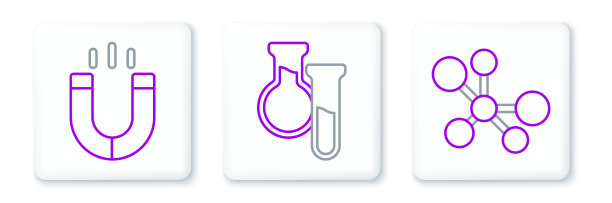 设置线分子磁铁和试管和烧瓶图片下载