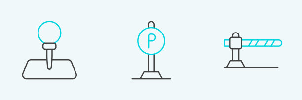 设置行停车车屏障推销和图标图片下载