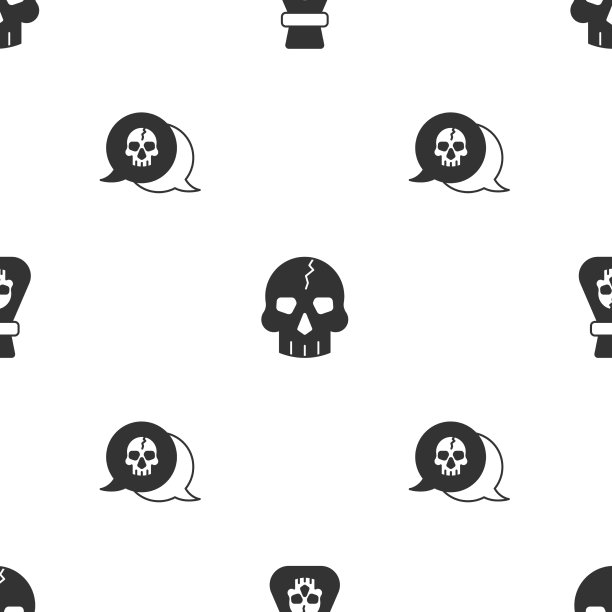 设置海盗硬币头骨和无缝模式图片下载