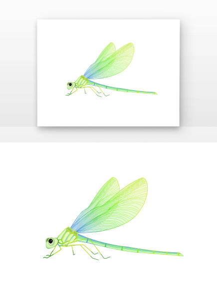 手绘立春唯美蜻蜓图片下载