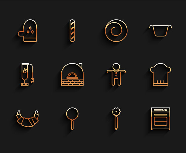 套线羊角面包煎锅烤箱手套披萨图片下载