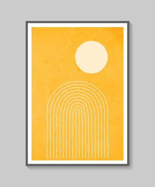 几何潮流抽象美学极简手绘当代海报。是现代艺术墙体装饰、室内海报设计的理想选择。现代矢量插图。图片下载