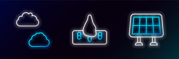 设置行太阳能板云和图片下载