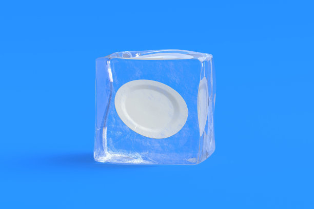 盛入冰块。三维渲染图片下载