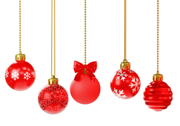 3d渲染装饰圣诞球套挂孤立。图片下载