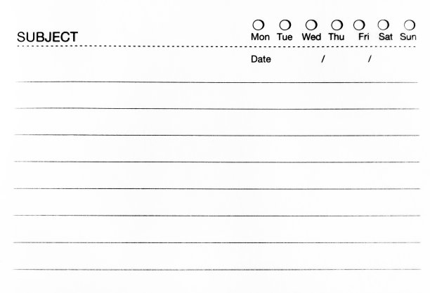 这张纸上有空格来填写主题、日期和文本。图片下载